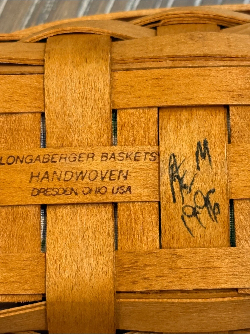 Longaberger basket Vintage Lavender basket , protector and liner